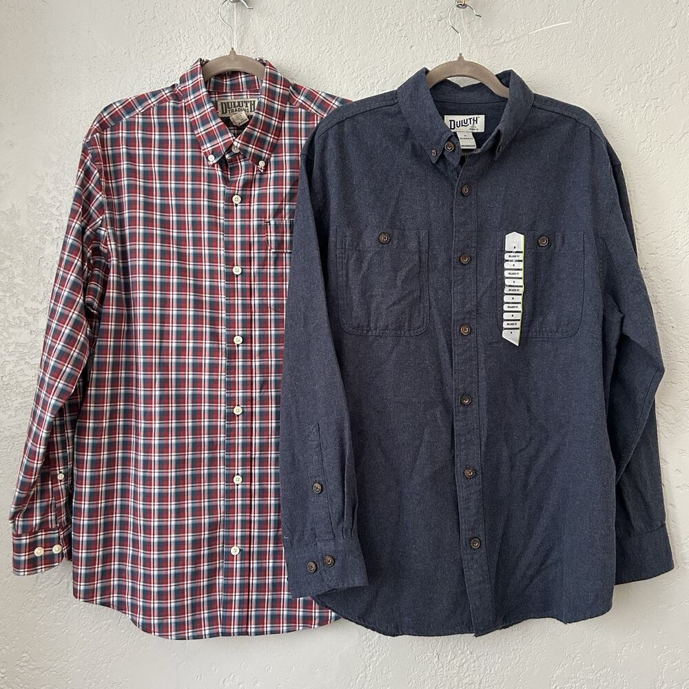 Duluth Free Swinging Flannel Cotton Shirt + Plaid Button Down Mens Medium